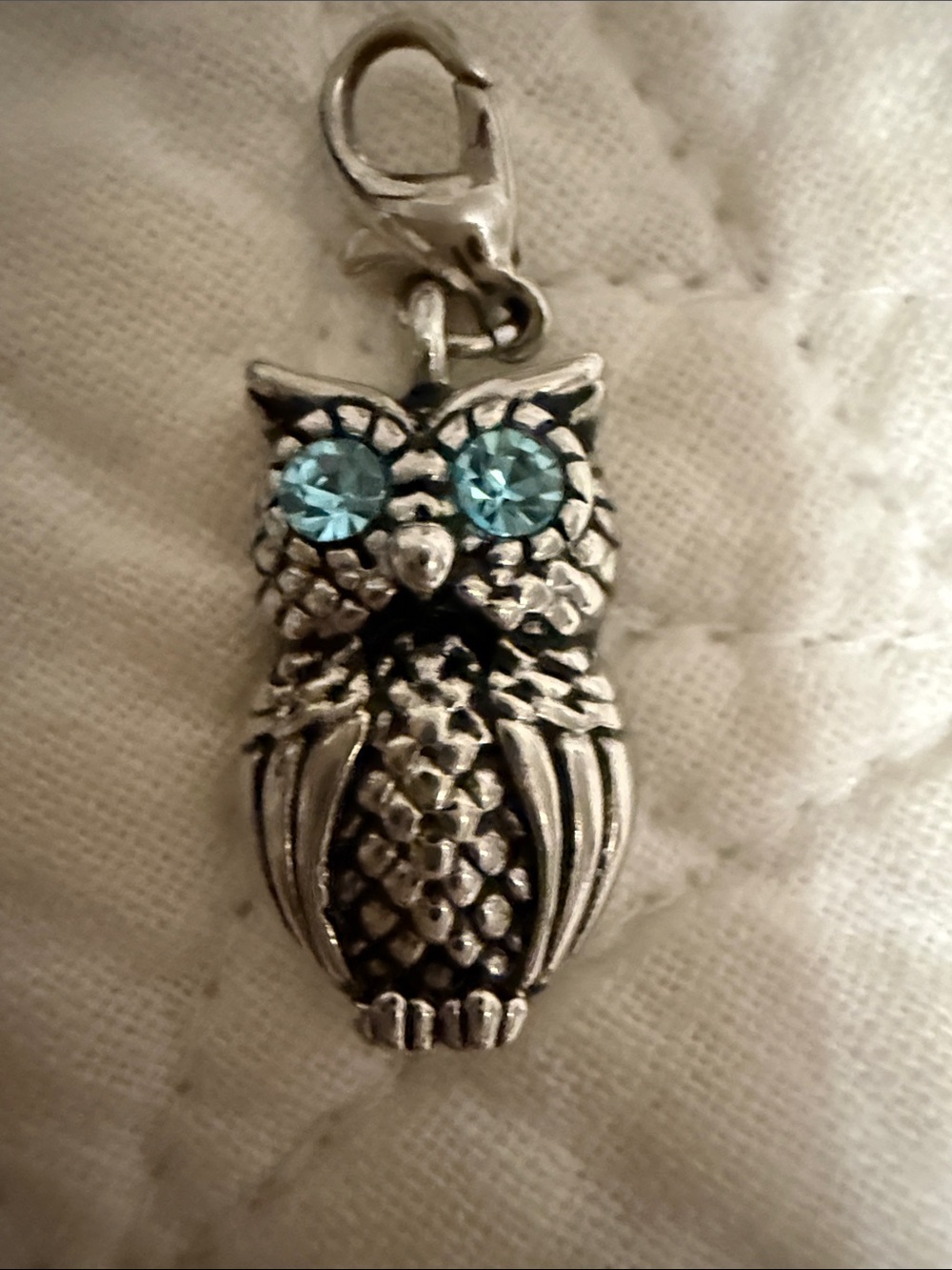 Origami Owl Charm with Aqua Crystal Eyes